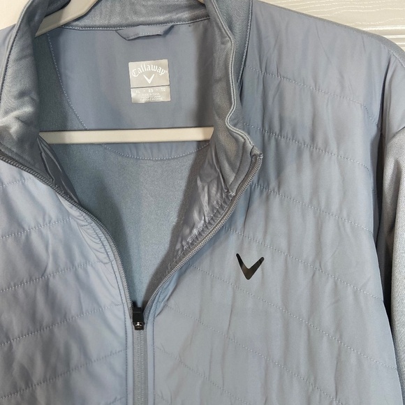 Callaway X Men LS Golf Jacket Grey Quilted Zip Puffer UPF Activewear Pockets NEW - Picture 5 of 14